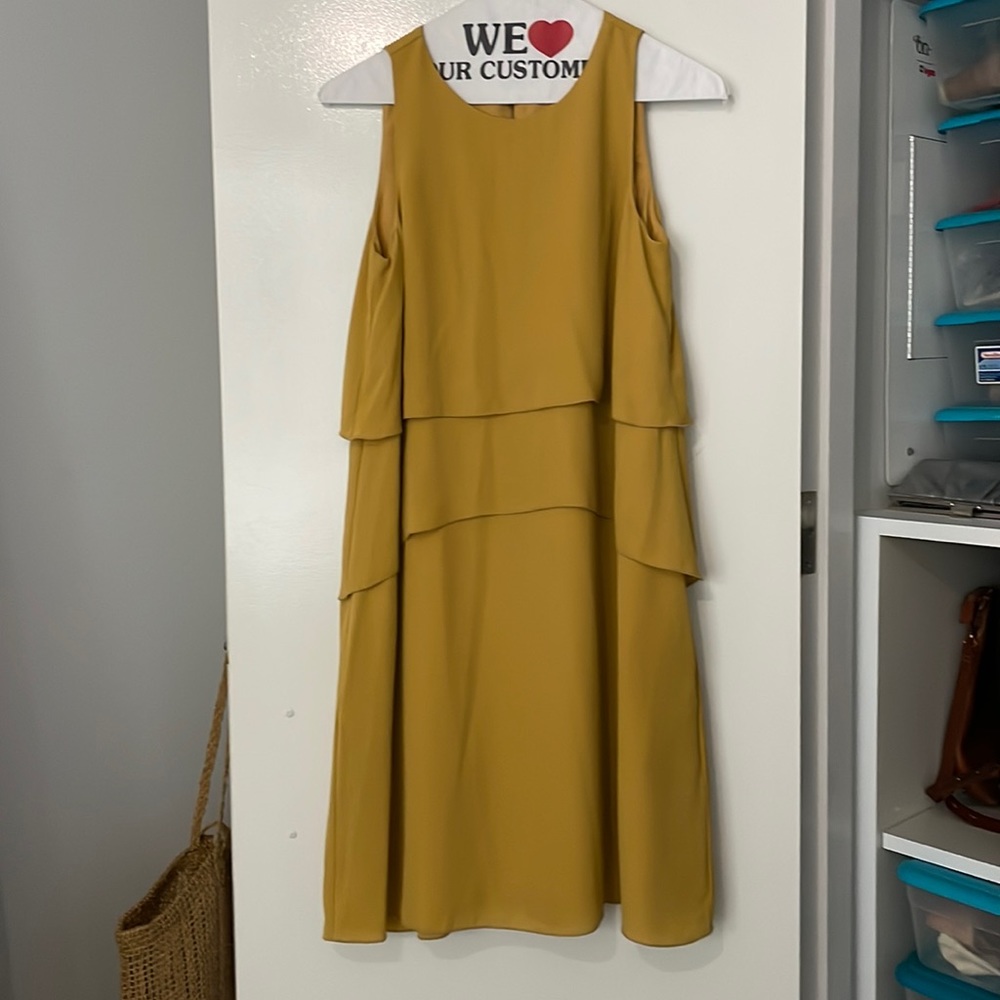 Banana Republic Tiered Mustard Dress